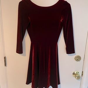 American Apparel Velvet Dress, Burgundy